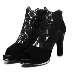 Lace Mesh Heels